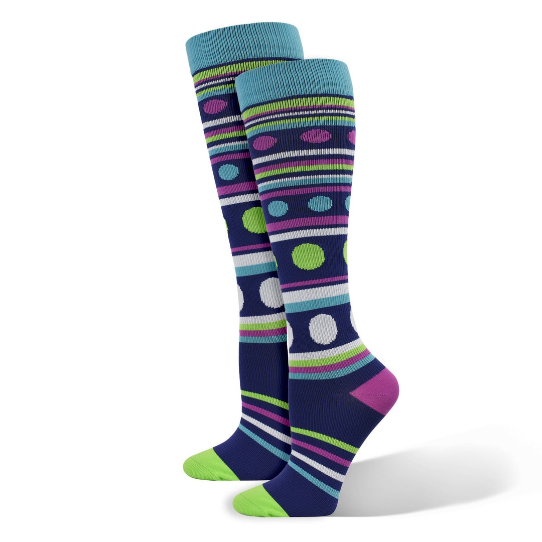 Think Medical's Compression Socks- Stripe & Dot - Etsy