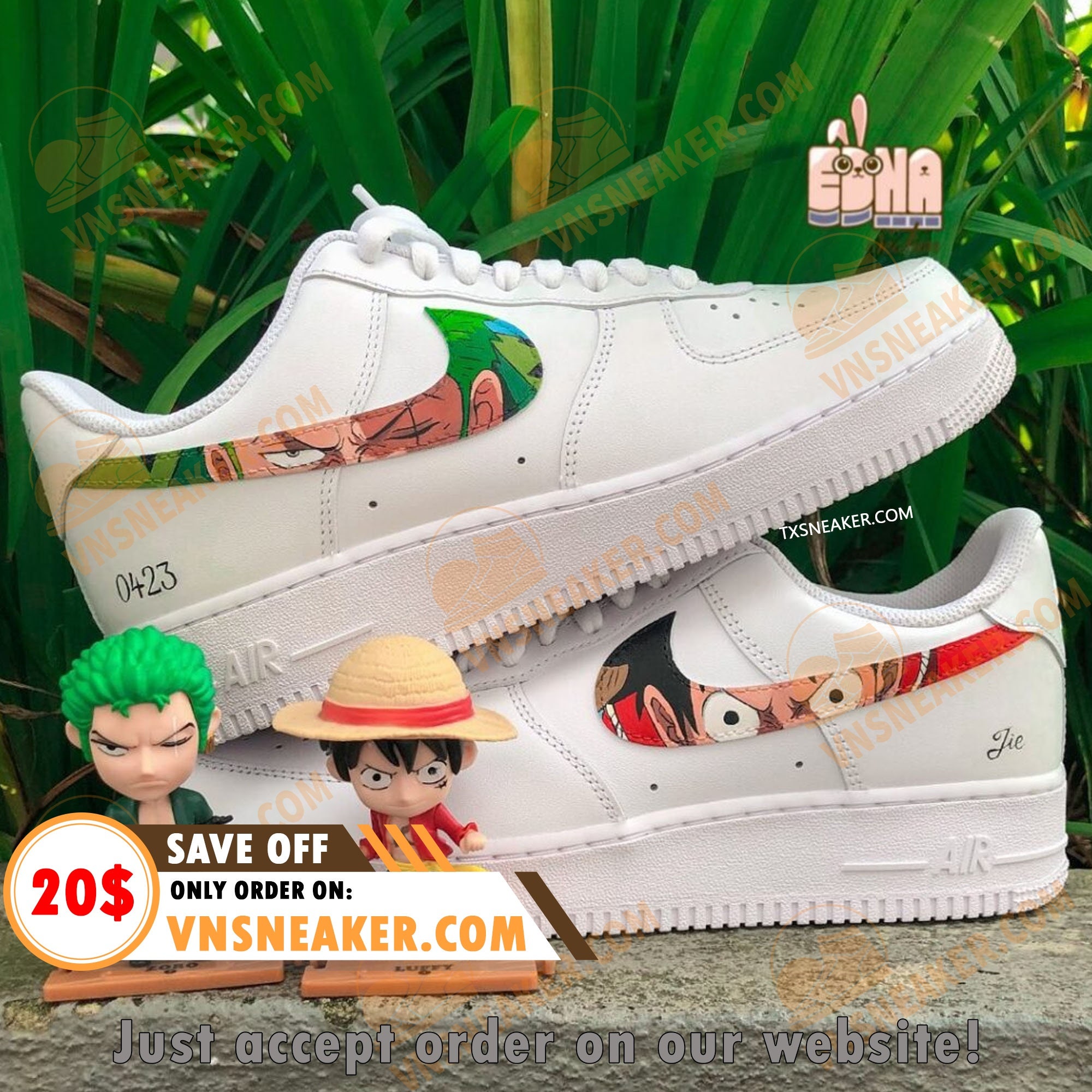 One Piece Luffy X Zoro Air Force 1 Custom Shoes Sneakers - Etsy