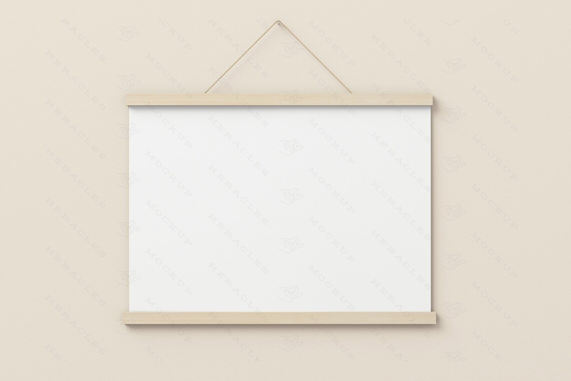 Download A4 Poster Mockup Horizontal Print Hanger A3 A5 5x7 Art | Etsy