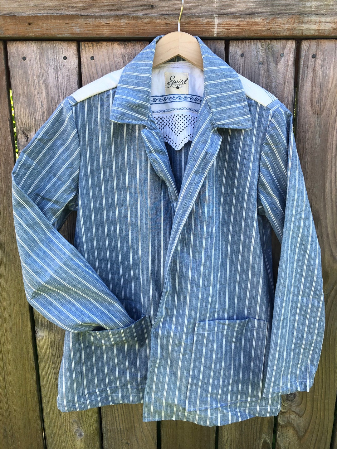 Contemporary Western Indigo Striped Barn Jacket - Etsy Canada