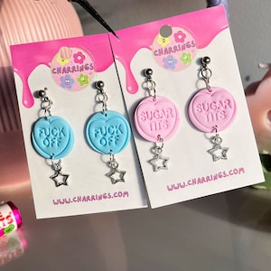 SWEAR WORD EARRINGS - Love Heart Earrings, Funny Rude Earrings, F*ck You Gifts
