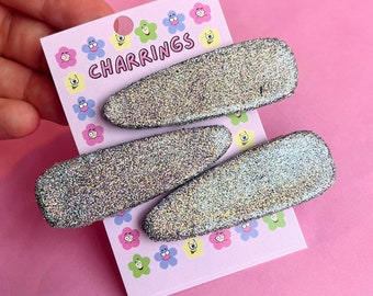 IRIDESCENT HAIR CLIP - Iridescent Sparkly Glitter Hair Clip, Sparkly Hair Clips , Quirky Fun Hair Accessories