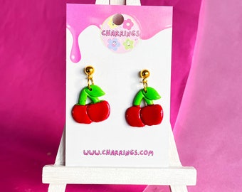 CHERRY EARRINGS - Harry Styles Cherry Earrings, Unique Valentines Day Gifts, Cute Fruit Earrings