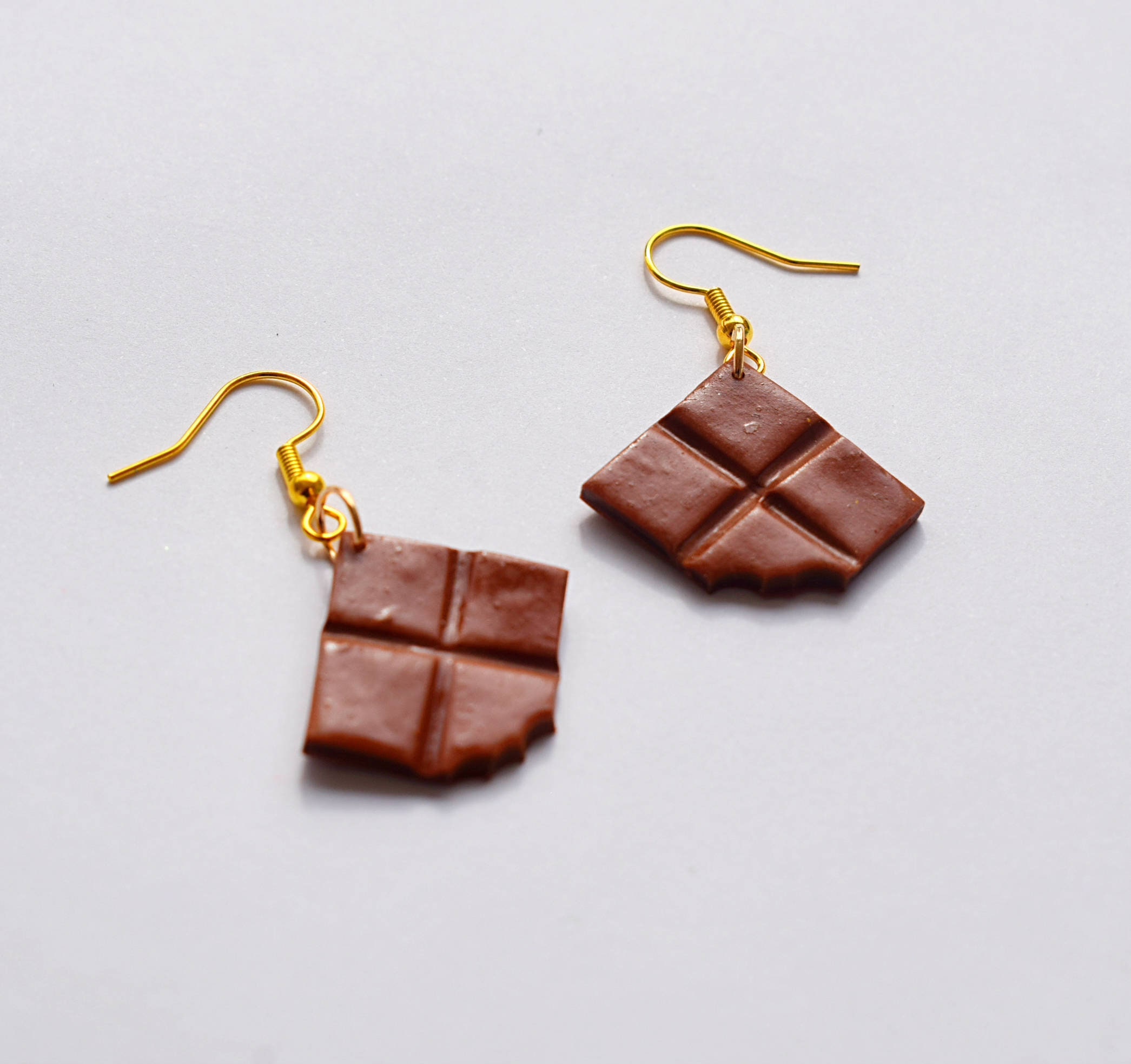 CHOCOLATE BAR EARRINGS Quirky Earrings Clay Food Earrings Etsy
