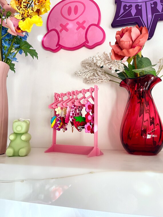 Pink earring sale holder