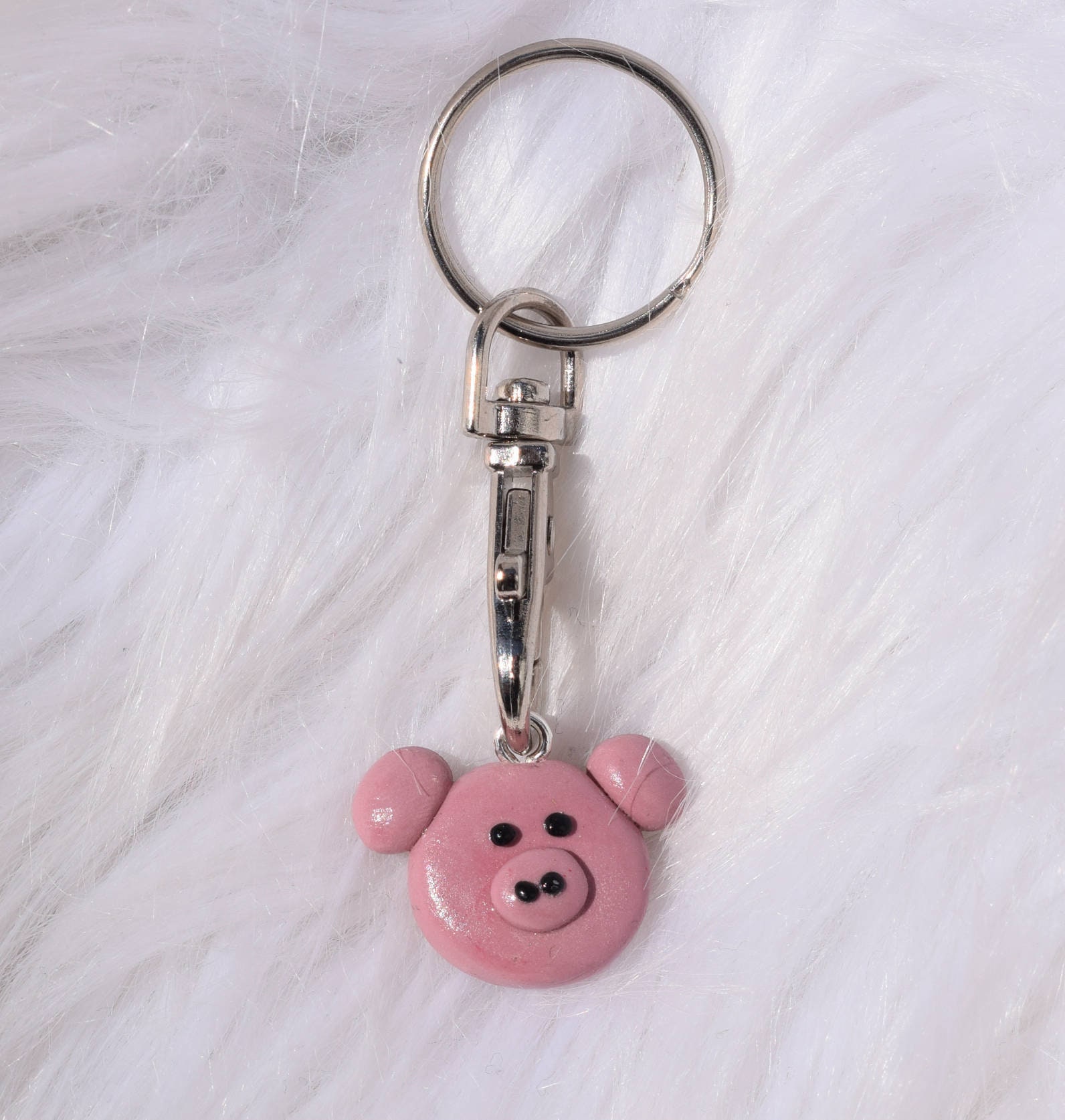 Djois – Llavero – BABY CERDO Rosa – Anillos Cromados Planos – 5