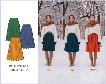 PATTERN PACK - Circle Skirts (Half, Full, Double) - THISISKACHI