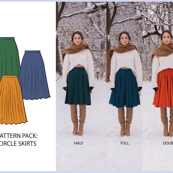 PATTERN PACK - Circle Skirts (Half, Full, Double) - THISISKACHI