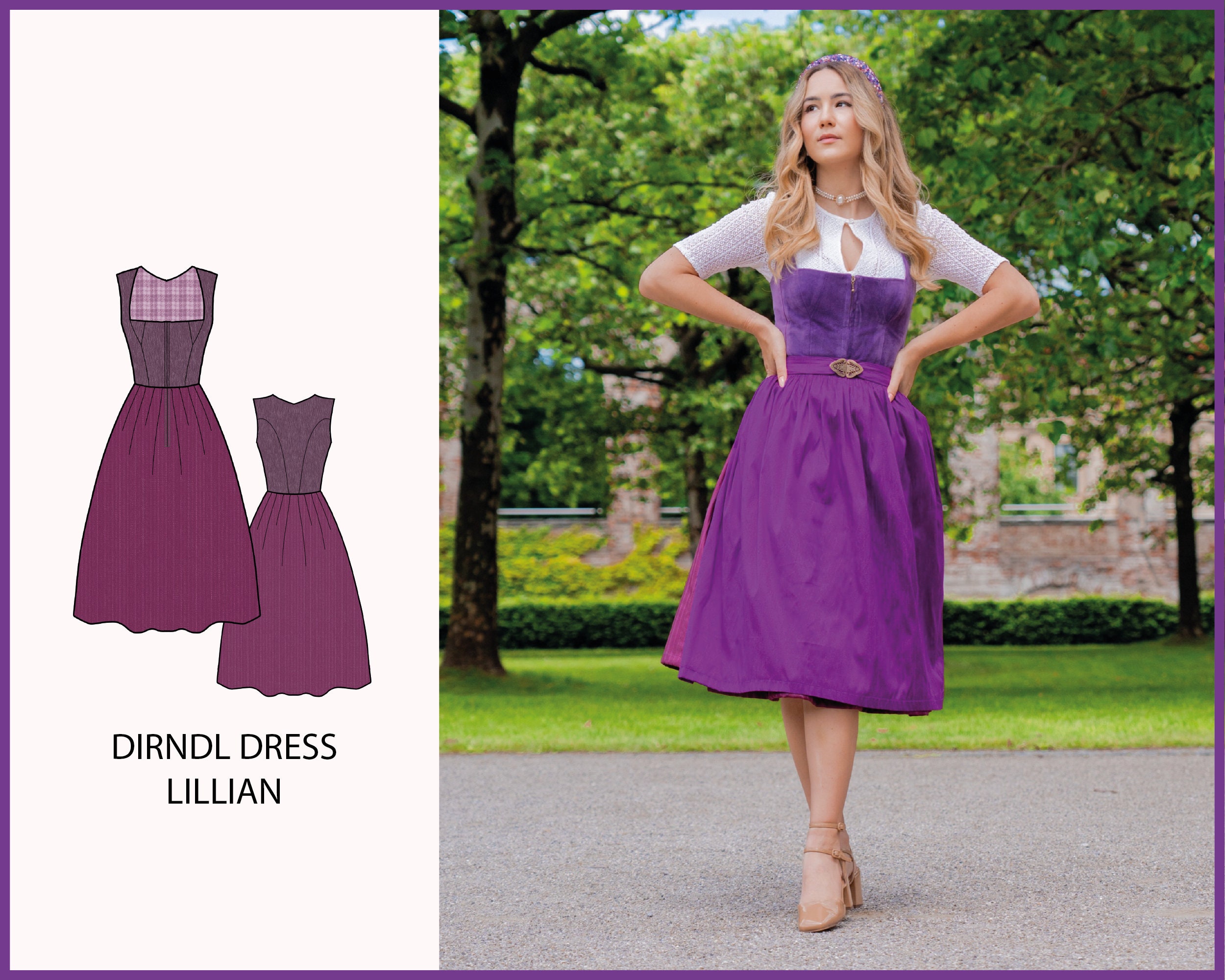PATTERN - Dirndl Dress LILLIAN (dress Only) - THISISKACHI - Etsy PATTERN - Dirndl Dress LILLIAN (dress Only) - THISISKACHI - Etsy