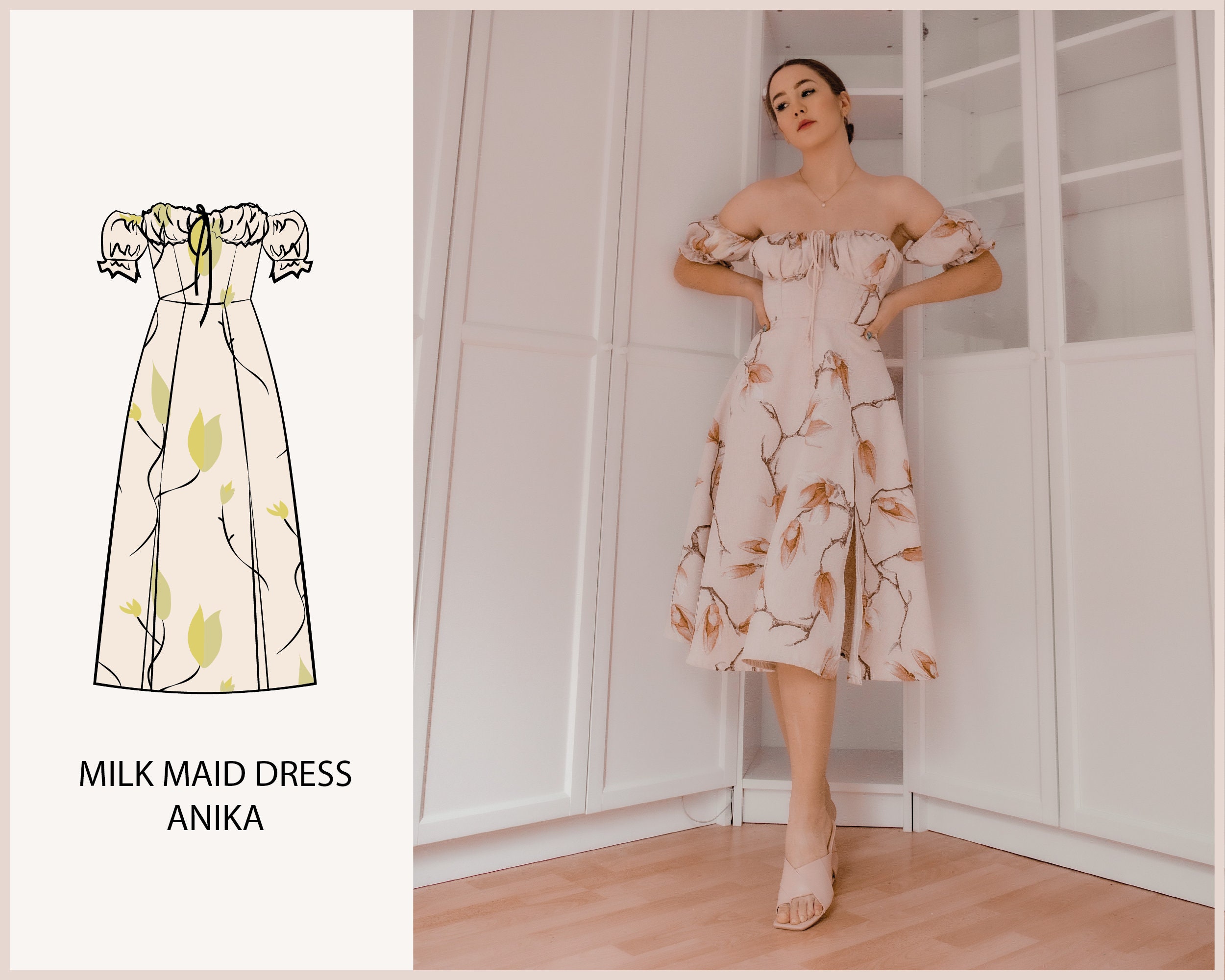 PATTERN - Milk Maid Dress ANIKA - THISISKACHI - Instant PATTERN - Milk Maid Dress ANIKA - THISISKACHI - Instant