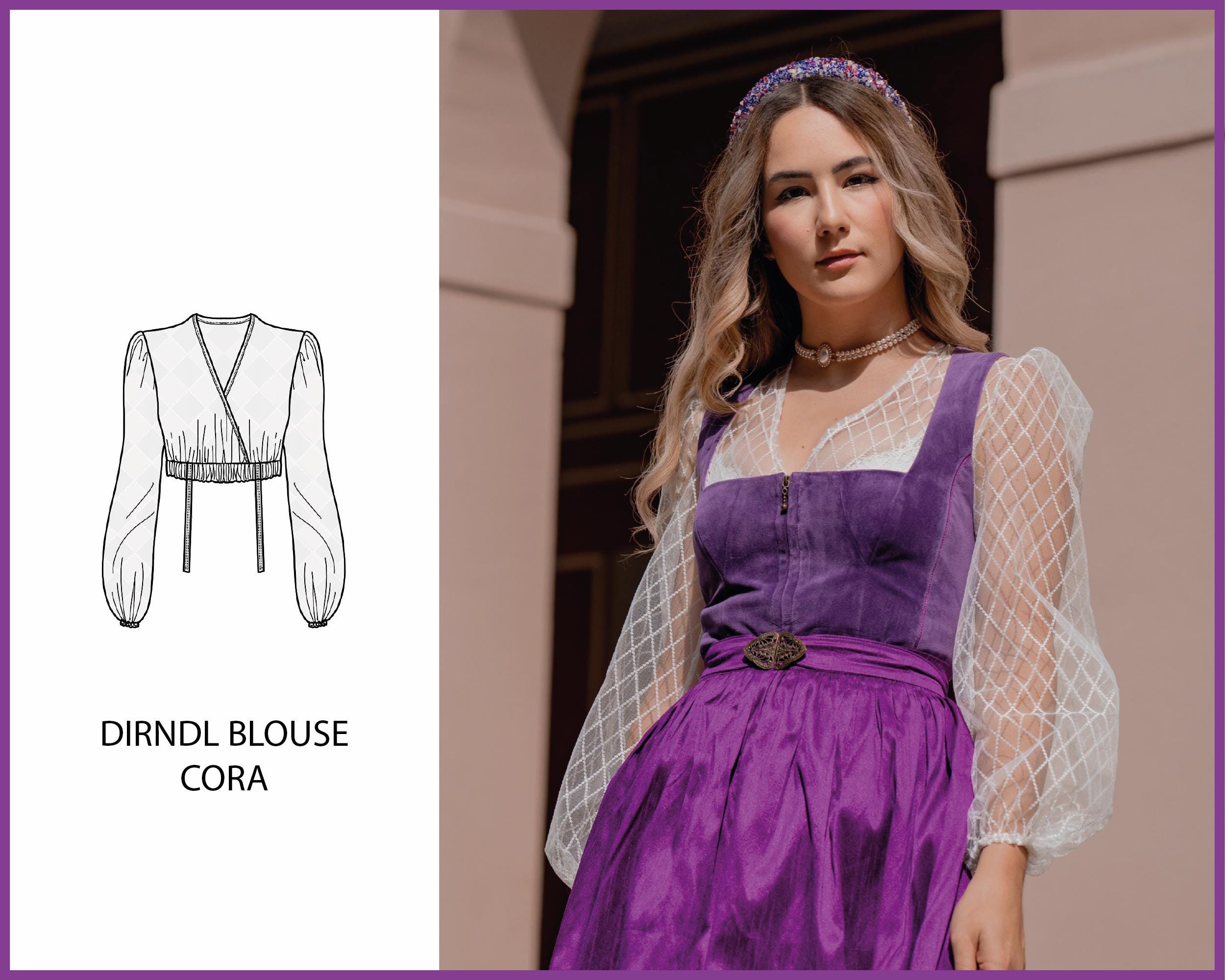 Dirndl – Vestito da donna corto sexy con camicetta – Oktoberfest da donna Dirndl bianco alto chiuso Dirndl camicetta tradizionale tradizionale abito da Oktoberfest costume Dirndl set completo
