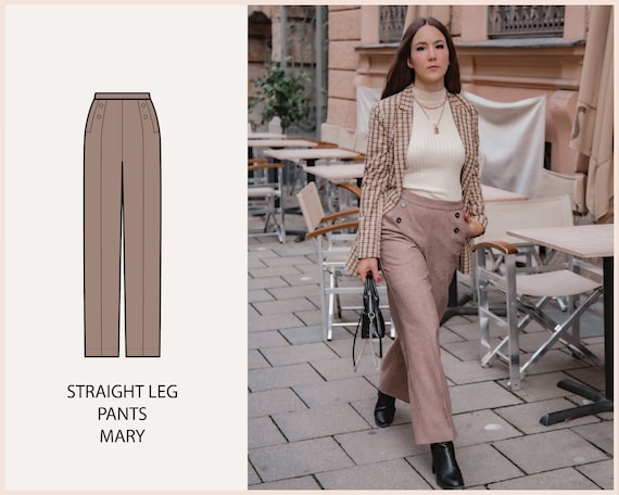 PATTERN Straight Leg Pants MARY THISISKACHI Etsy UK