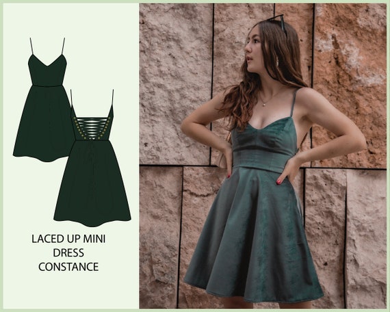 PATTERN Laced up Mini Dress CONSTANCE THISISKACHI Etsy UK