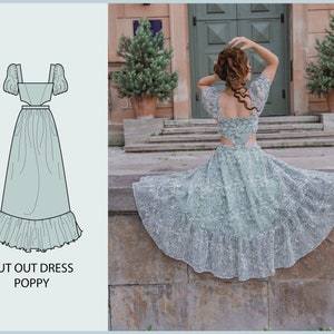 PATTERN - Cut Out Dress POPPY - THISISKACHI - Etsy