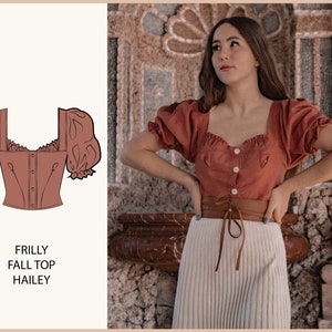 PATTERN - Frilly Fall Top HAILEY - THISISKACHI - Etsy