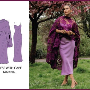 PATTERN - Dress with Cape MARINA - THISISKACHI