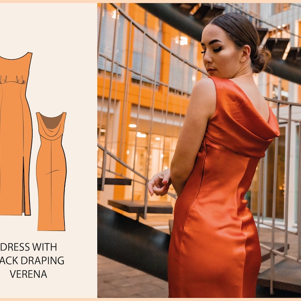 PATTERN - Fitted Dress with Back Draping VERENA - THISISKACHI