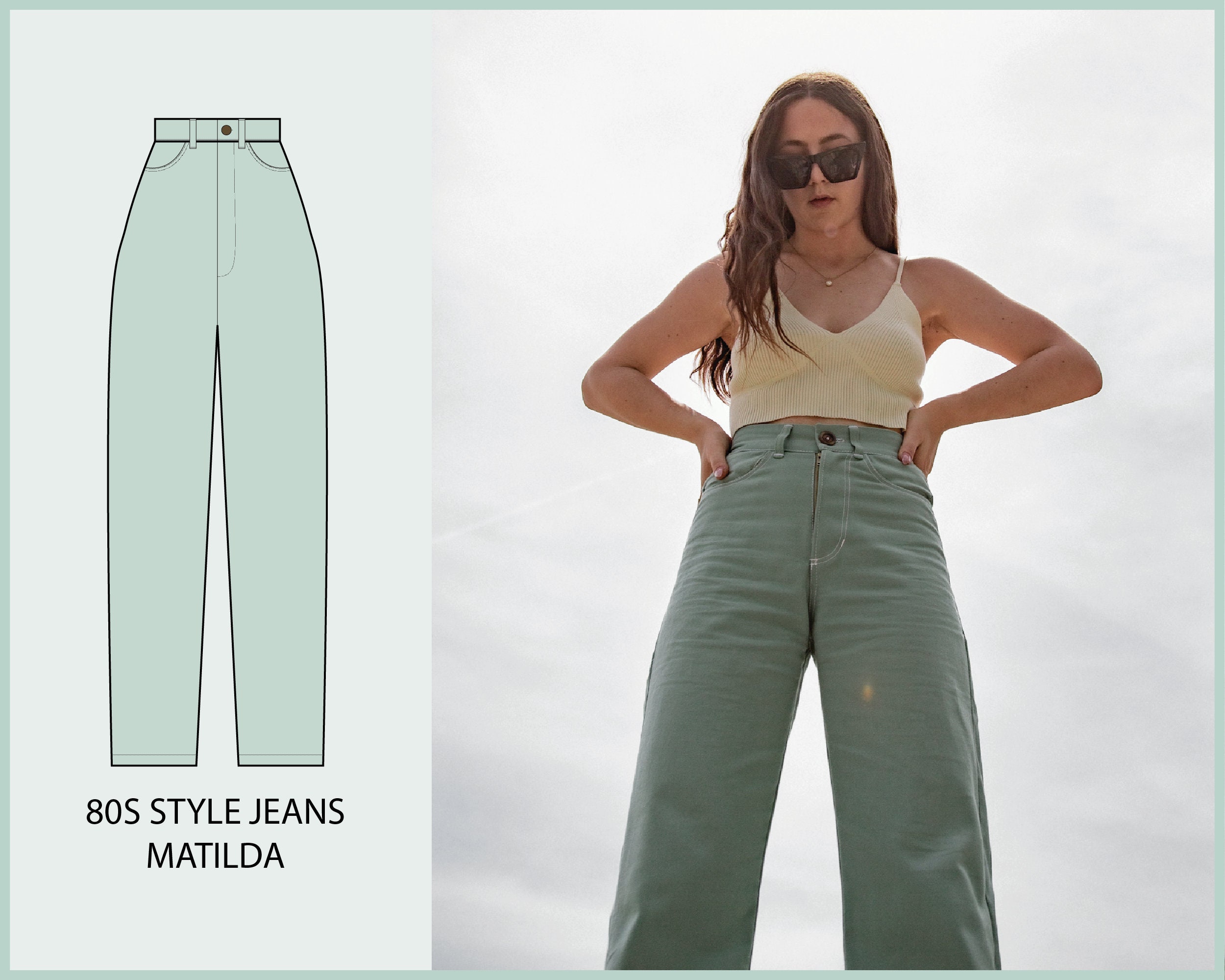 PATTERN 80s Style Jeans MATILDA THISISKACHI | Etsy Singapore