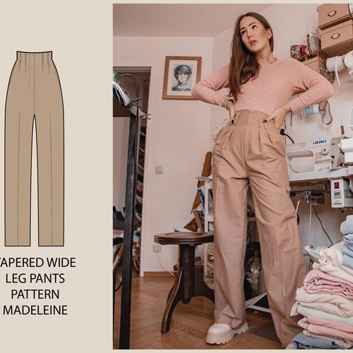 PATTERN Tapered Wide Leg Pants MADELEINE THISISKACHI Etsy