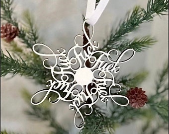 FuckFlake Ornament | White Elephant Gift idea | Unique Christmas Ornament | Birthday Gift | Rude Adult Gag Gift | Funny Christmas Ornament