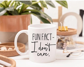 Fun Fact I Don't Care Coffee Mug | Tea Drinking Mug | Censored Mug | Rude Coffee Mug | Sarcastic Drink | Funny Adult Mug | Coworker Mug