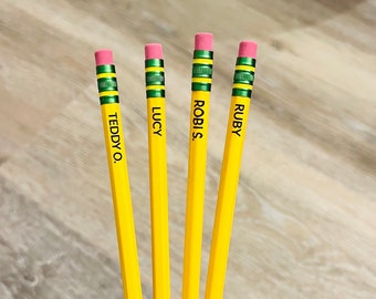Personalized Ticonderoga Pencils | Engraved Name Pencils, Teacher Gift (Set of 5)