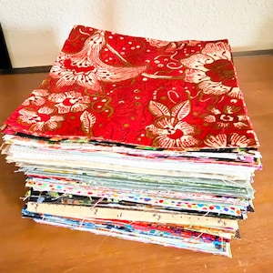 Precut fabric squares, 5x5 inches, 100 piece of assorted fabrics squares