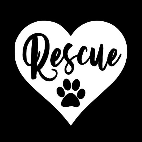 Dog Rescue Decal | Cat Rescue Decal | Rescue Car Window Decal | Paw Print Decal | Pet Rescuer Sticker | Car Decal