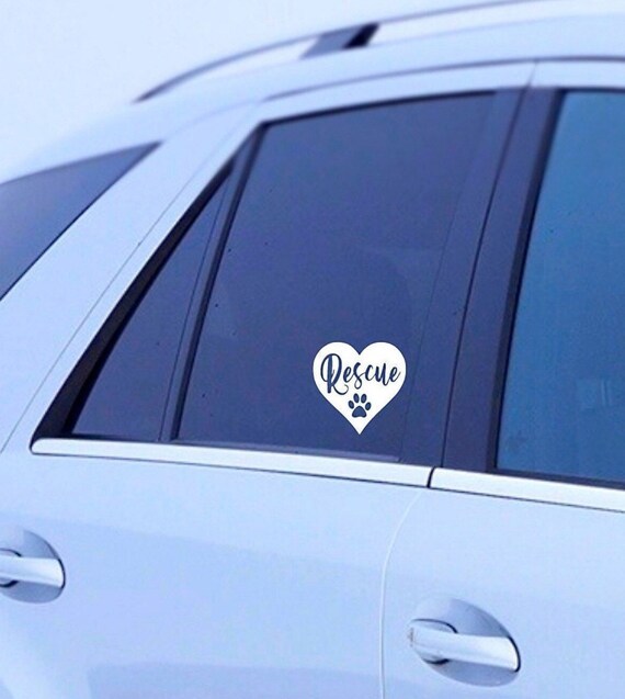 Adopt Wth Paw Prnt Car Decal Dog Rescue Decal Adopt a Pet | Etsy