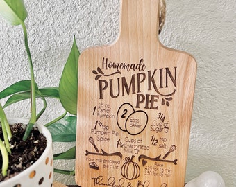 Fall Cutting Board Decor | Kitchen Decoration | Farmhouse Decor | Pumpkin Pie Recipie | IKEA | Autumn Display