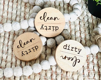 Clean Dirty Dishwasher Magnet | Wooden Magnet | Dishwasher | Farmhouse Magnet | Laundry Magnet | Kitchen Decor | Dishwasher Help