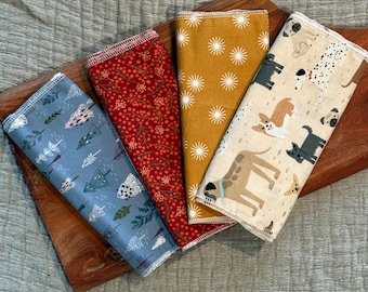 Set of 6 Paperless Paper Towels | Zero Waste Kitchen Wipe | Washable & Reusable Cloth Towels | Flannel Cotton Kitchen Towels Handmade 10x12