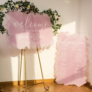 Wedding and Event Sign Packages | Welcome Sign | Watercolor Brush Stroke Wedding Bachelorette Bridal Shower Baby Shower Signs