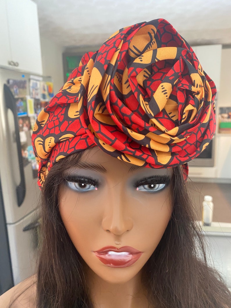 Pretied Turban/ African Prints Head Wrap With Satin Lined / Turban