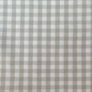 Light sage green gingham cotton rich canvas fabric.