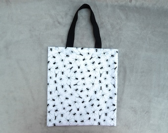 Bolsa de mano de Halloween, bolsa de truco o trato, arañas.