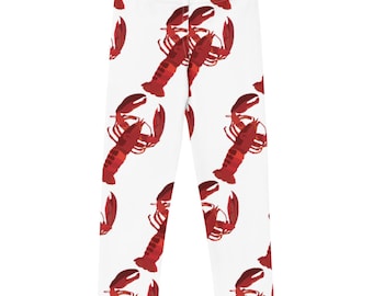 Little Kids White Lobster Leggings