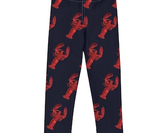 Little Kids Navy Lobster Leggings