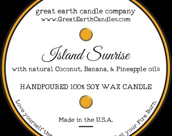 Natural Oils Mason Jar Natural Soy Wax Candle Aromatherapy Island Sunrise LARGE 16oz