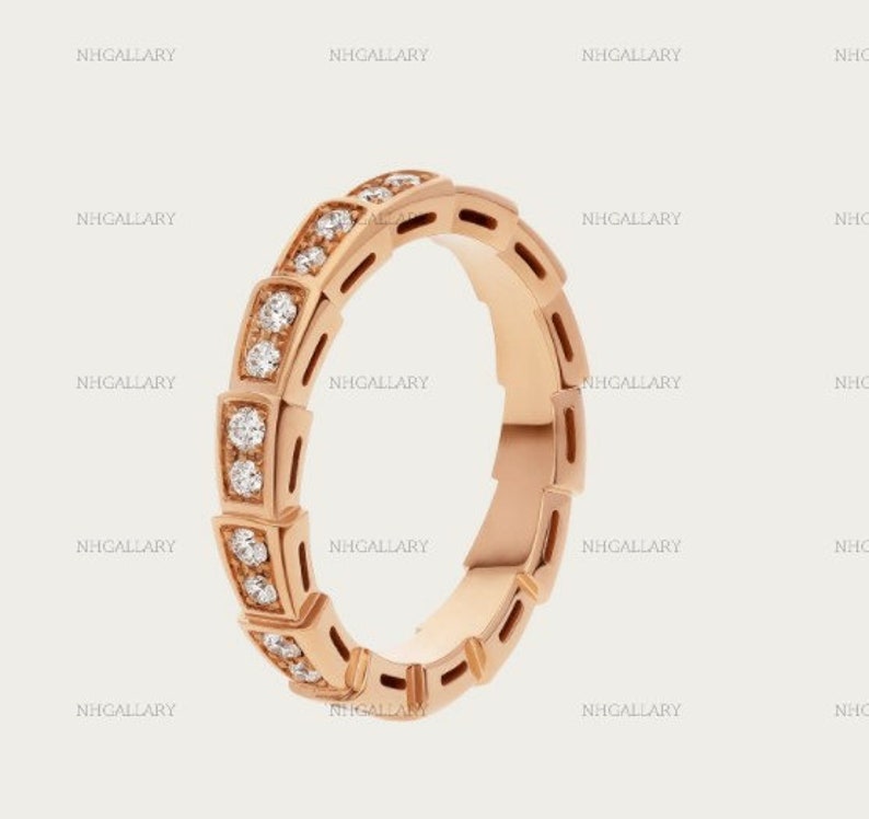 Rings For Women Rose Gold Plated Full Eternity Band Exclusive Rope Rose Gold Wedding Bands Women Promise Ring For Her Wedding Band Women