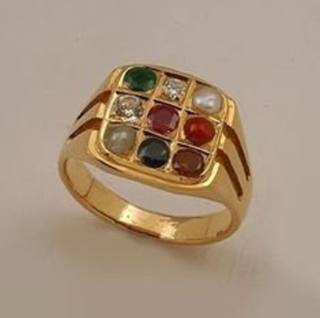 Pink Gems Navaratna Stone Ring at Rs 250/piece in Chennai | ID: 14606984891