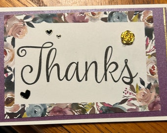 Floral thank you card. Blank inside