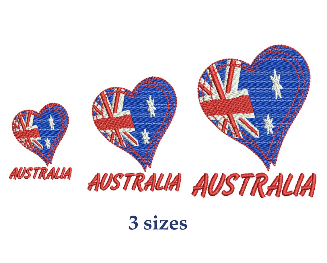 Australia Flag Machine Embroidery Design Embroidery Files 3 Etsy