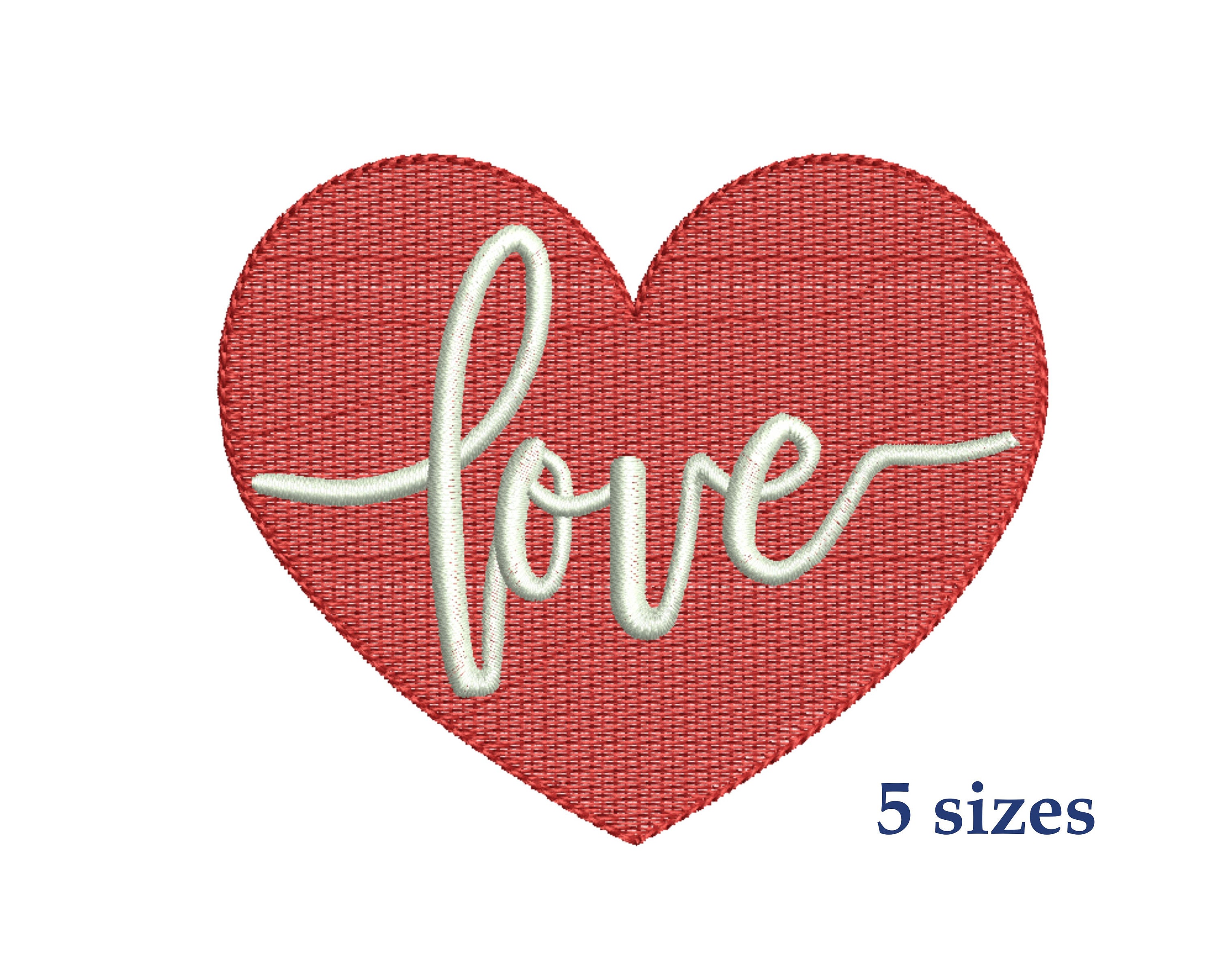 Love heart embroidery design valentines day design  etsy