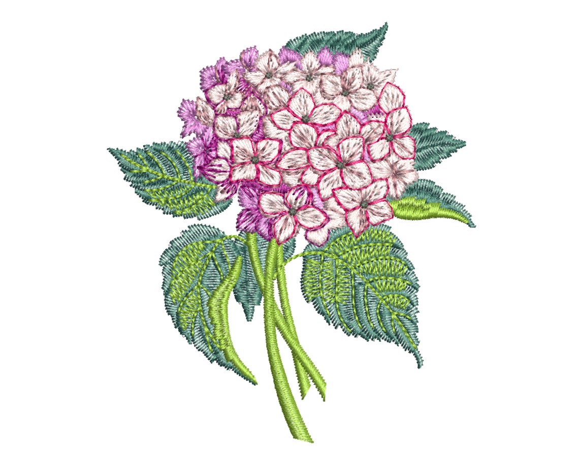 Hydrangea machine embroidery design Flower Instant Download | Etsy