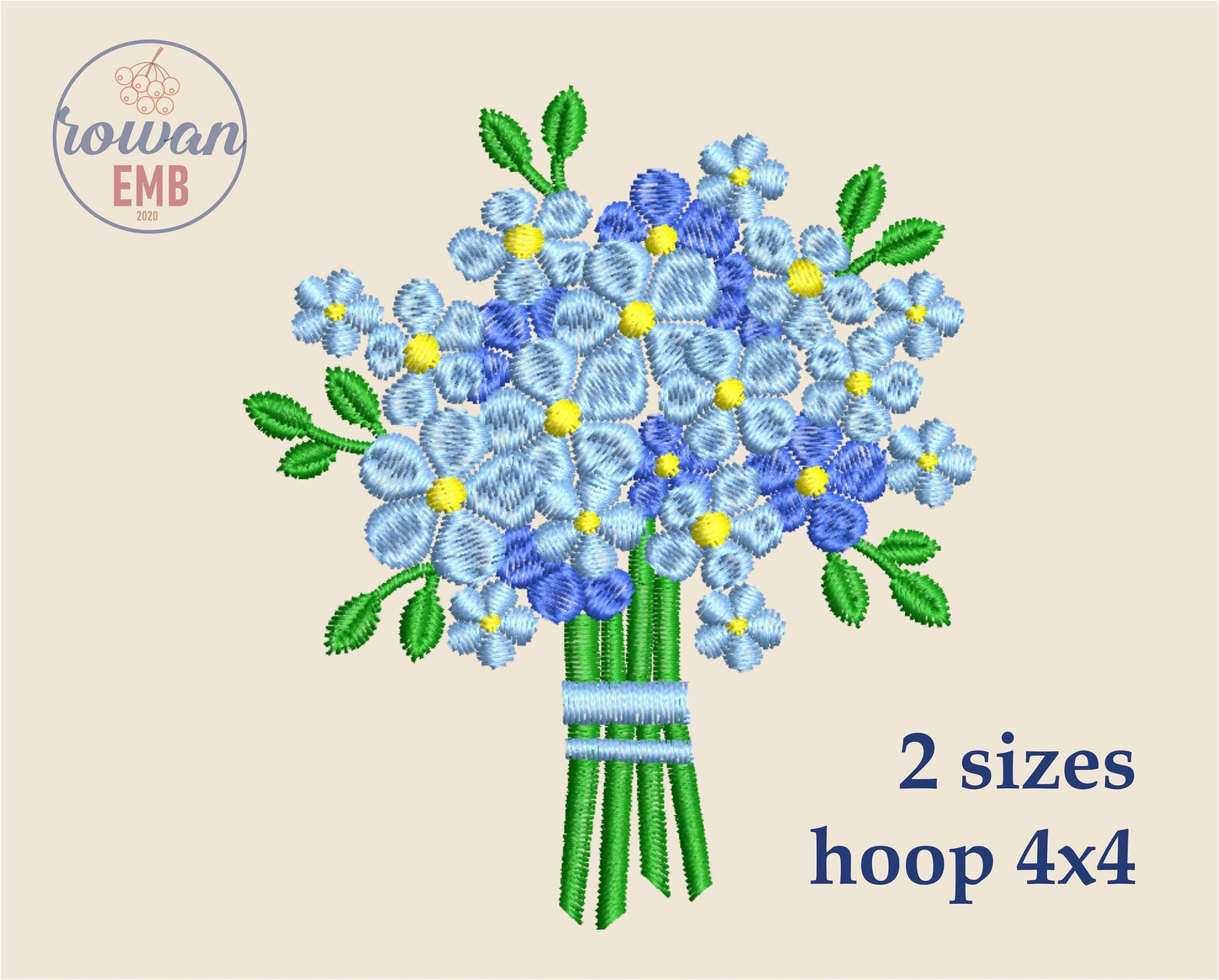 Embroidery Me Not Flower Bouquet Etsy