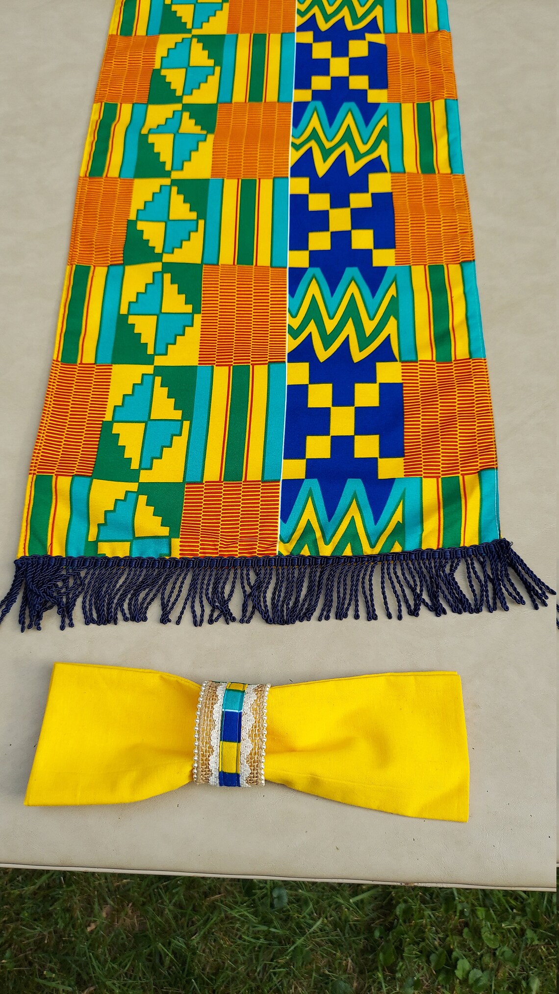Set of 1Kente African table runner 6 burlap napkin Etsy