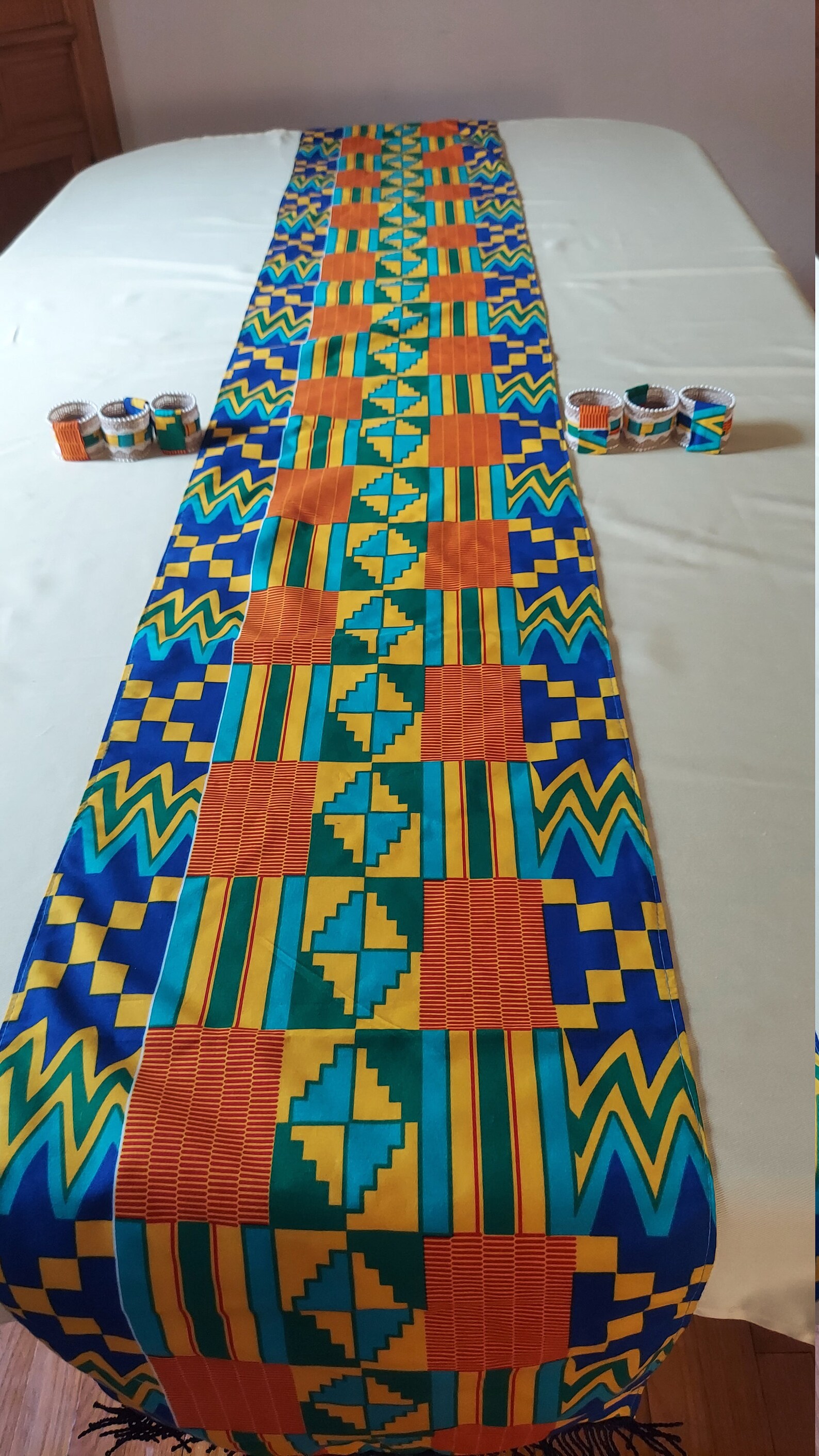 Set of 1Kente African table runner 6 burlap napkin Etsy