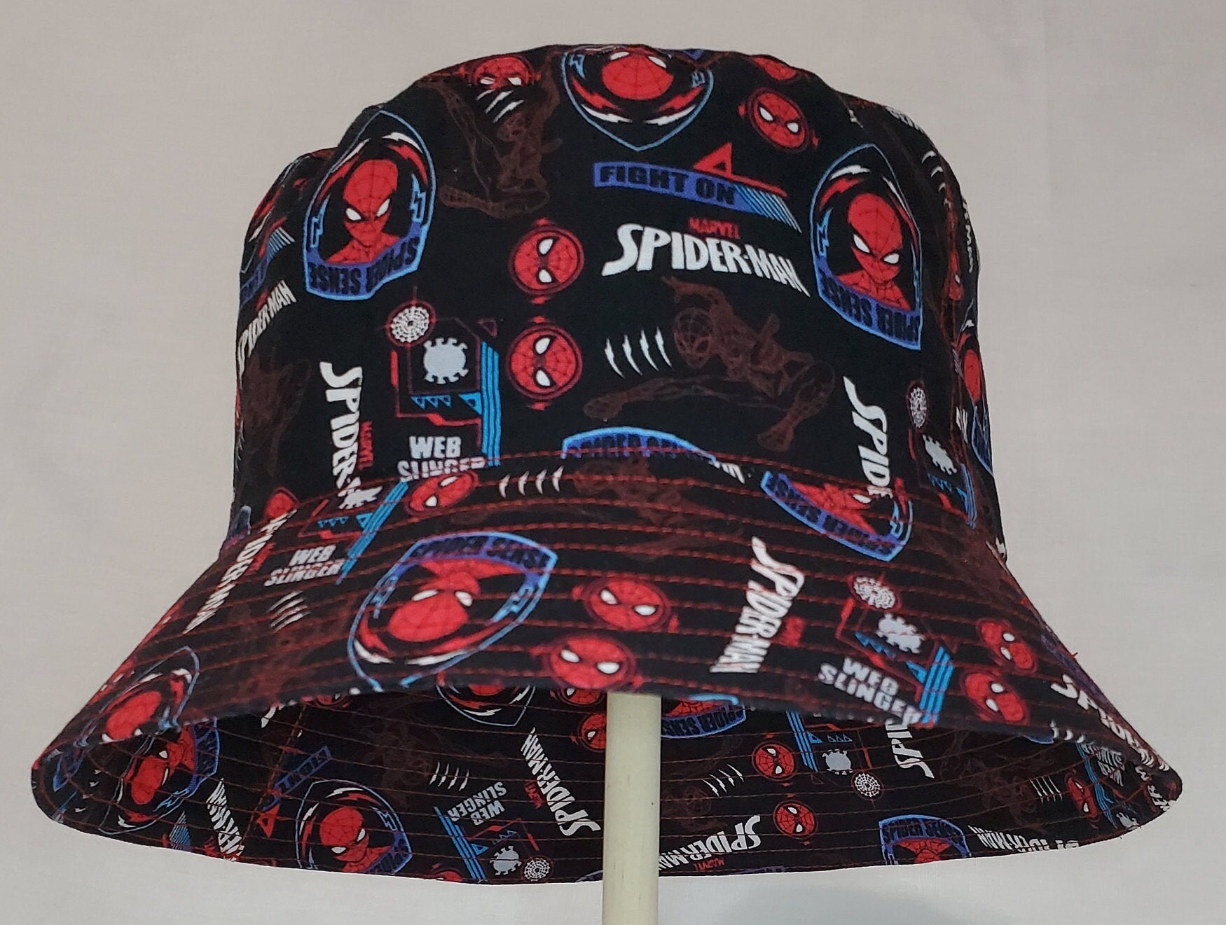 Spiderman Handmade Bucket Hat Etsy