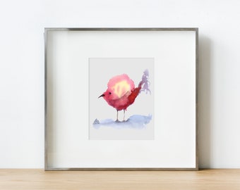 Bird Watercolor Art, Art Prints, Animal, Wildlife, Children’s Room, Nursery, Gift, Watercolor, Poster, Home Wall Decor, Wall Art